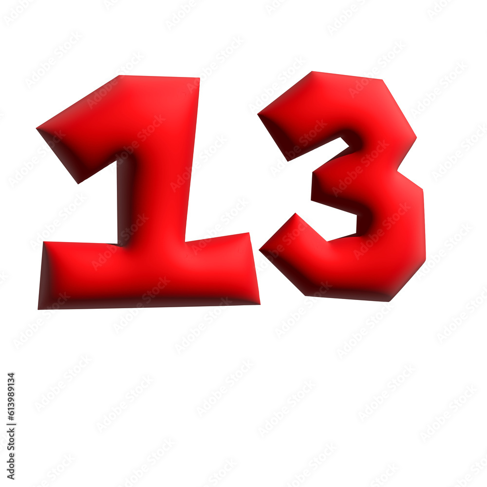 3D Number 13 3D Number 13