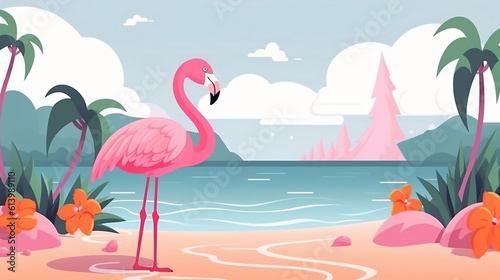 flamingo in the water