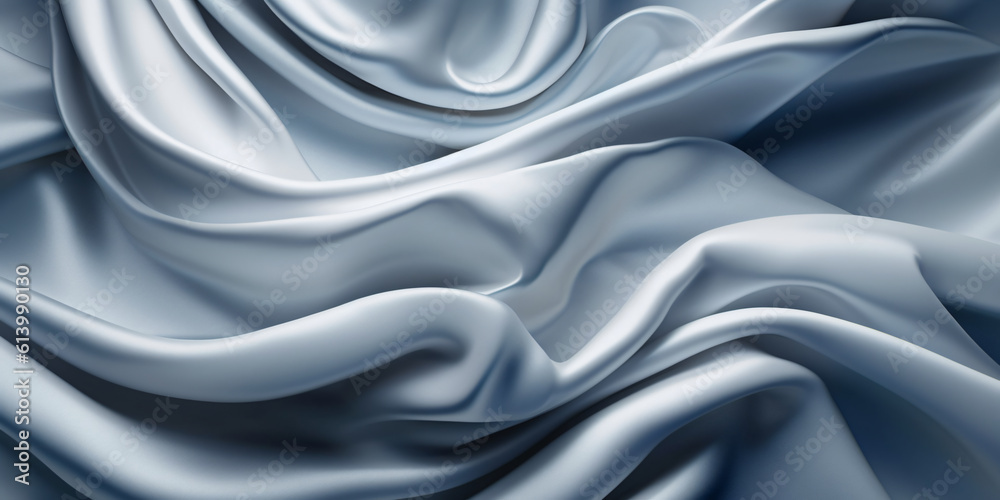 Fototapeta premium blue silver colored bright fabric like satin as background 
