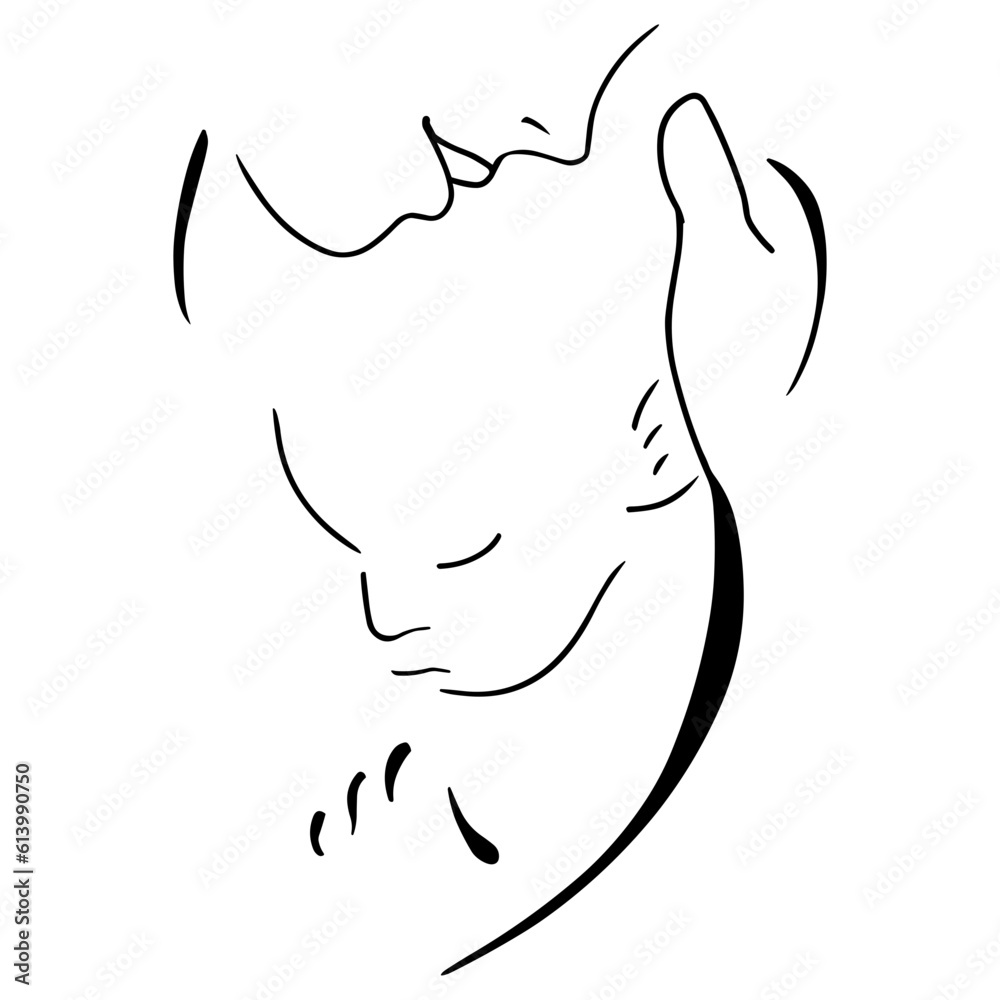 Vector illustration (sketch), oneline silhouette, without background