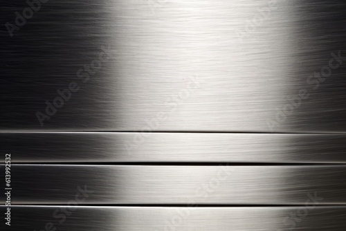 Metal background or texture of brushed steel plate with reflections Iron plate and shiny. Generative AI