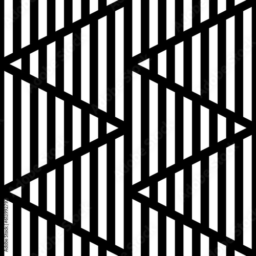 Wallpaper Mural Strokes wallpaper. Black zigzag lines on striped background. Seamless surface pattern design with linear ornament. Broken lines motif. Digital paper with dashed stripes for textile print. Vector art Torontodigital.ca