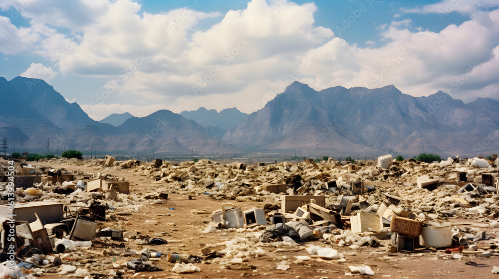 Contrasting Realities: Electronic Waste Dump in the African Wilderness - generative ai