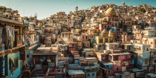 Bohemian Horizons: A Captivating Cityscape of Eclectic Charm - generative ai © Uolir