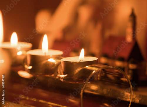 Cosy christmas decoration with candles at winter in Jena