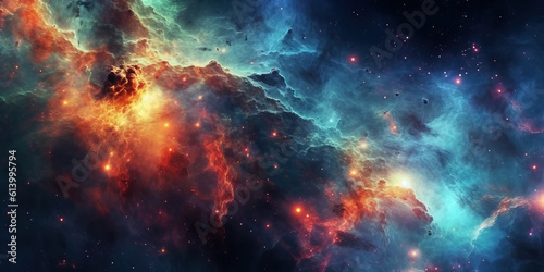 Beautiful colorful space with cloud nebula © Jeremy