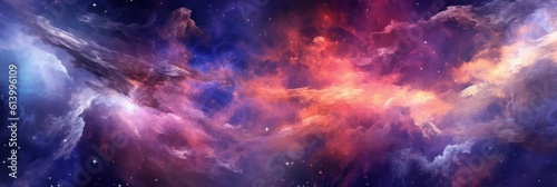 Colorful Space Background. Illustration AI Generative.