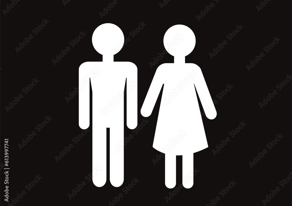 Pictogram Man Woman Sign icons, toilet sign or restroom icon Stock ...