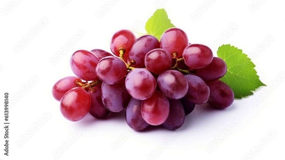 Red grape with leaves isolated on white background black grape with leaves on white background Red grape with leaves isolated on white background black grape with leaves on white background