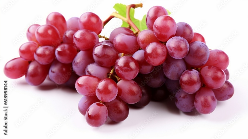 Red grape with leaves isolated on white background black grape with leaves on white background Red grape with leaves isolated on white background black grape with leaves on white background