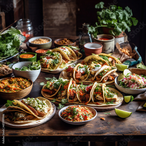 Mexican tacos on the table
