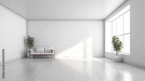 Photo white modern minimalist interior Generative AI © pector