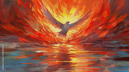 Holy Spirit, Pentecost, christian background, generative ai