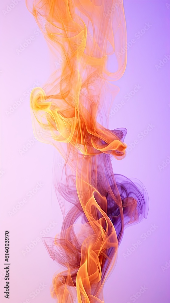 Colorful smoke on black. AI generated art illustration.