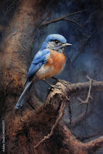 Lilac breasted roller. AI generated art illustration.