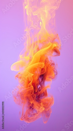 Colorful smoke on black. AI generated art illustration.