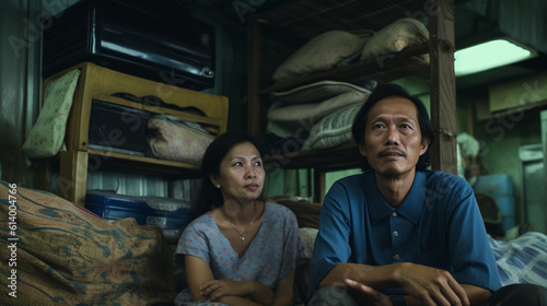 unhappy woman and wife looks disappointed at her husband, unhappy marriage or marital problems or marital crisis or disgust or disgusted or doubting