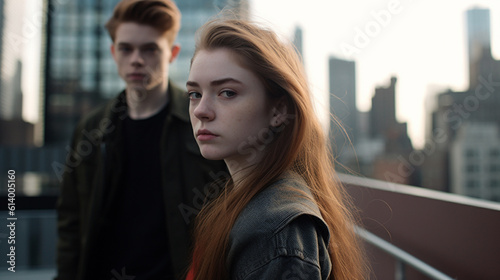 young teenager girl and boy...