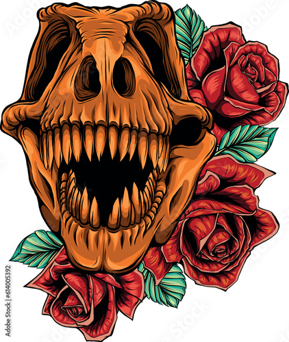 skull of dinosaur tyrannosaurus rex. vector illustration design