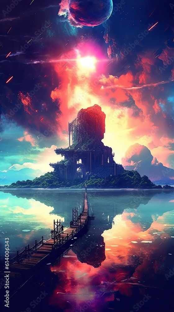 Obraz premium Earth in space. AI generated art illustration.