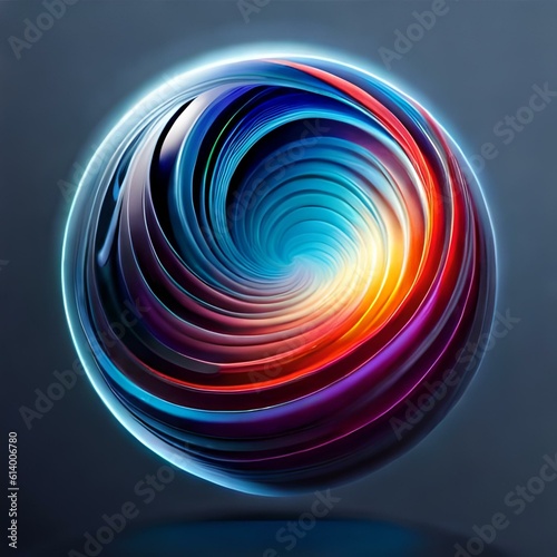 Liquid colors swoosh in a transparent orb  colorful ball