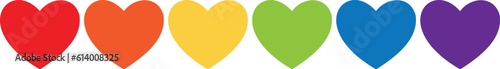 Rainbow Hearts icon. Pride Equality LGBTQA+.