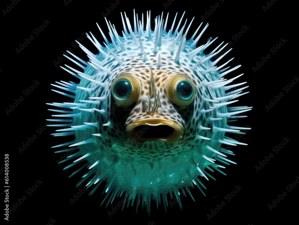 a puffer fish with spikes Stock Illustration