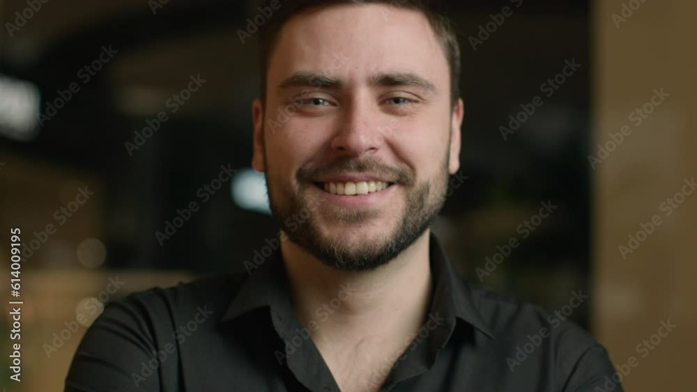 Happy Caucasian businessman small business owner man executive manager in office excited smiling guy CEO employer entrepreneur looking at camera cheerful dental toothy smile laugh close up headshot Happy Caucasian businessman small business owner man executive manager in office excited smiling guy CEO employer entrepreneur looking at camera cheerful dental toothy smile laugh close up headshot
