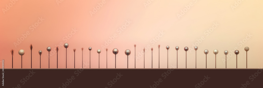 minimalist panorama of a stylized acupuncture needles on a soft, calming gradient background, symbolizing alternative medicine