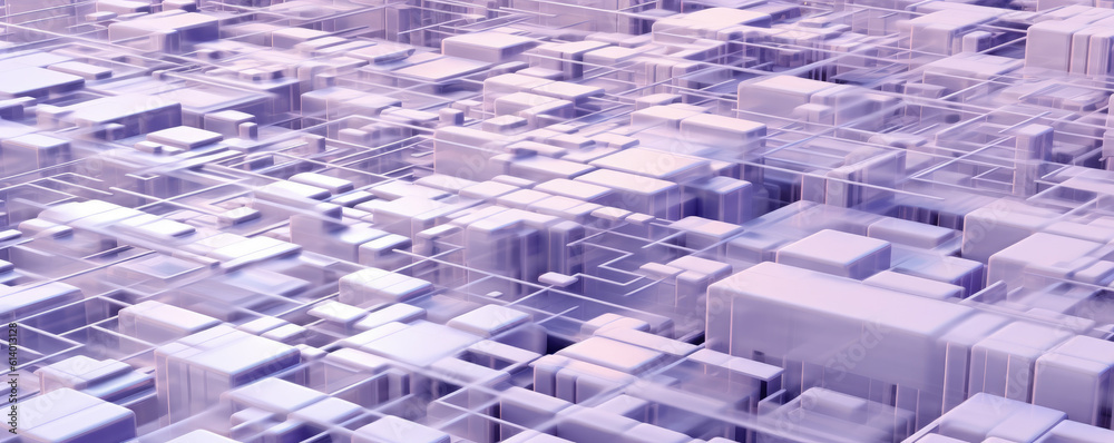 Abstract panorama of a minimalistic technology pattern in soft, pastel lavender tones Abstract panorama of a minimalistic technology pattern in soft, pastel lavender tones