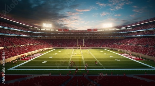 Realistic american football stadium Generative AI
