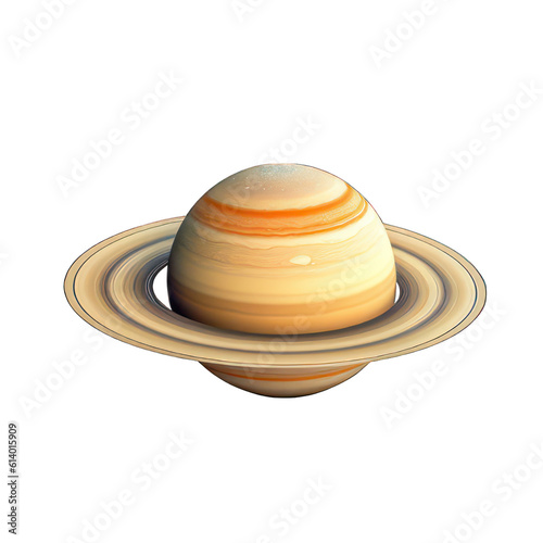 Planet Saturn isolated on white created with Generative AI