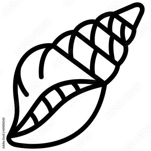 triton’s trumpet icon illustration design with outline