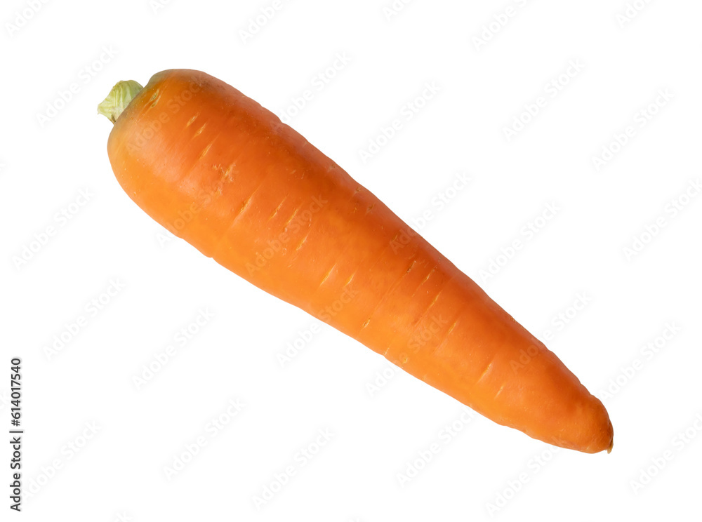 A single fresh orange carrot in stack isolated on white background with clipping path. Close up of healthy vegetable root A single fresh orange carrot in stack isolated on white background with clipping path. Close up of healthy vegetable root