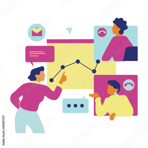 Business idea embody into real thing. Concept of creative teamwork, business success, investment opportunities. Website, web page, landing page template. Flat cartoon vector ilustration © agih