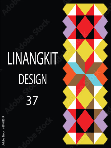 It is a traditional handicraft design by native tribes in East Malaysia usually with green, black, yellow, purple, brown, white, and orange threads