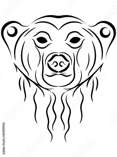 Inuit art Tribal Tattoo design vector of a majestic Nanuq, Polar Bear, from the Canadian Arctic, representing resilience, determination, patience, intelligence, strength, power, prosperity, and beauty photo
