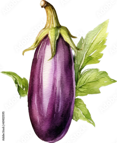 Vibrant Hues, Watercolor Illustration of Eggplant Box