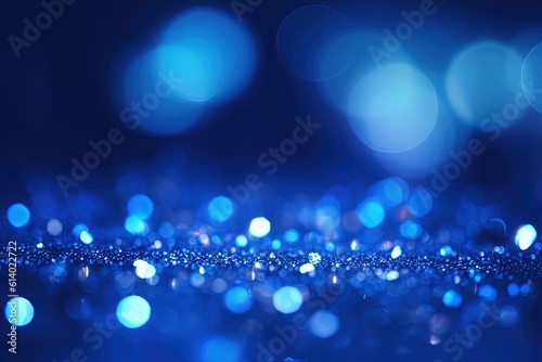 Abstract gold and blue Glitter Light bokeh background , Ai generative
