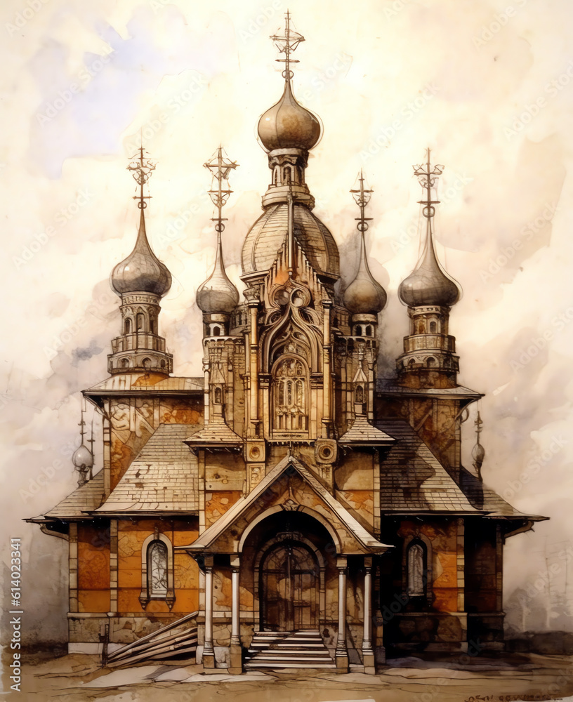 Generative AI Russian Chapel of St. Mary Magdalene by Leonti Nikolayevich Benois, Mathildenhöhe, Darmstadt, Hesse, Germany Generative AI Russian Chapel of St. Mary Magdalene by Leonti Nikolayevich Benois, Mathildenhöhe, Darmstadt, Hesse, Germany