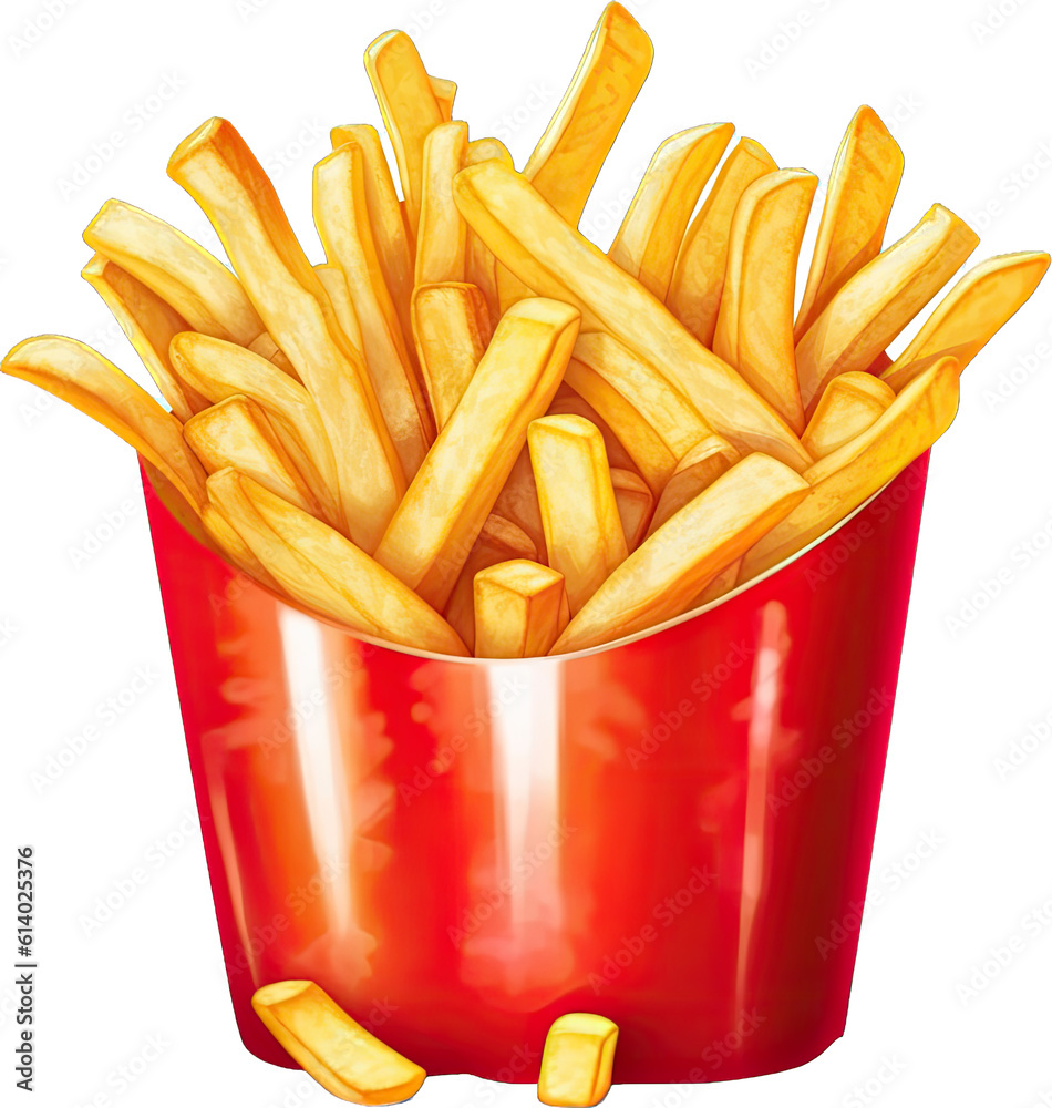 Appetizing Illustration of French Fries Adds Flair to Fast Food Scenes Appetizing Illustration of French Fries Adds Flair to Fast Food Scenes