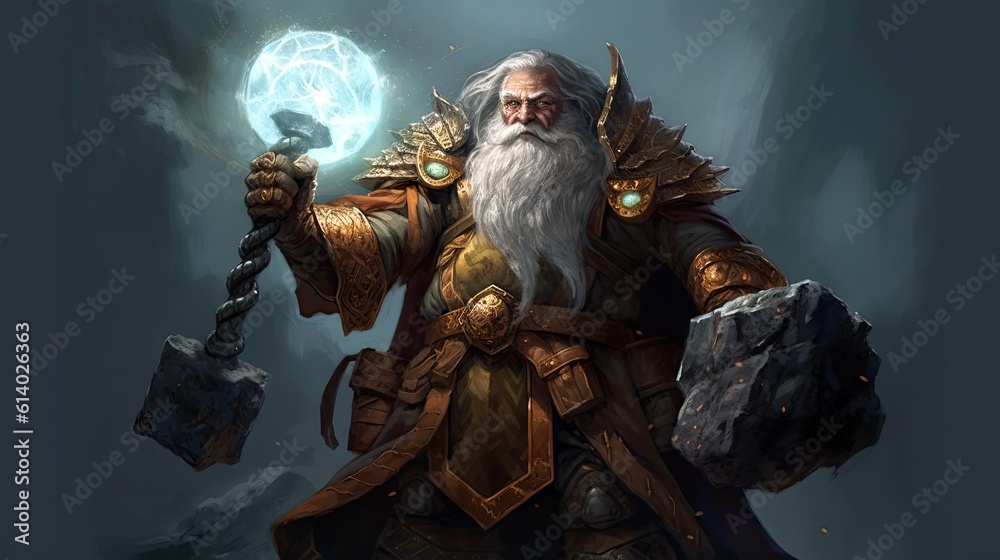 A dwarf cleric who has been infused with the power of earth. A dwarf cleric who has been infused with the power of earth.