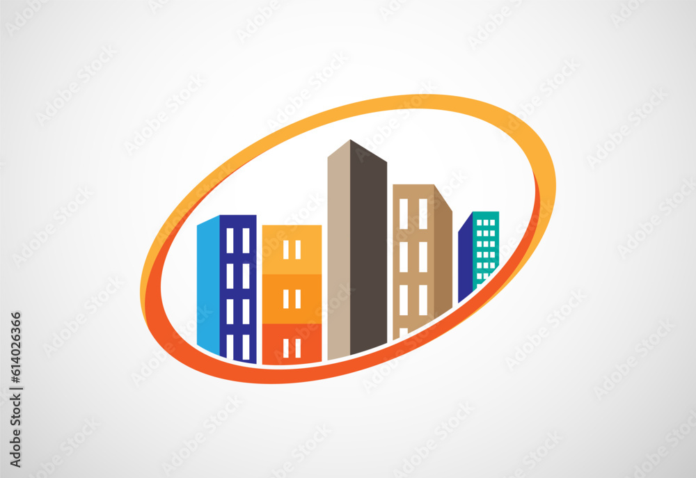 Building logo design vector illustration for real estate business and company