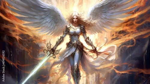 An aasimar paladin who possesses radiant wings that emit a soothing light.
