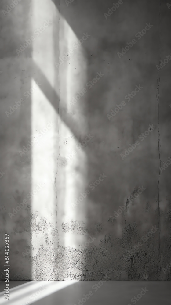 Generative AI Abstract 3d rendering of empty concrete room with light and shadow on the wall. Generative AI Abstract 3d rendering of empty concrete room with light and shadow on the wall.