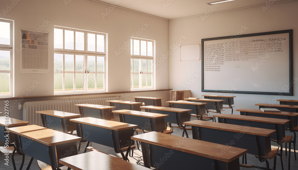 Generative AI empty classroom Generative AI empty classroom