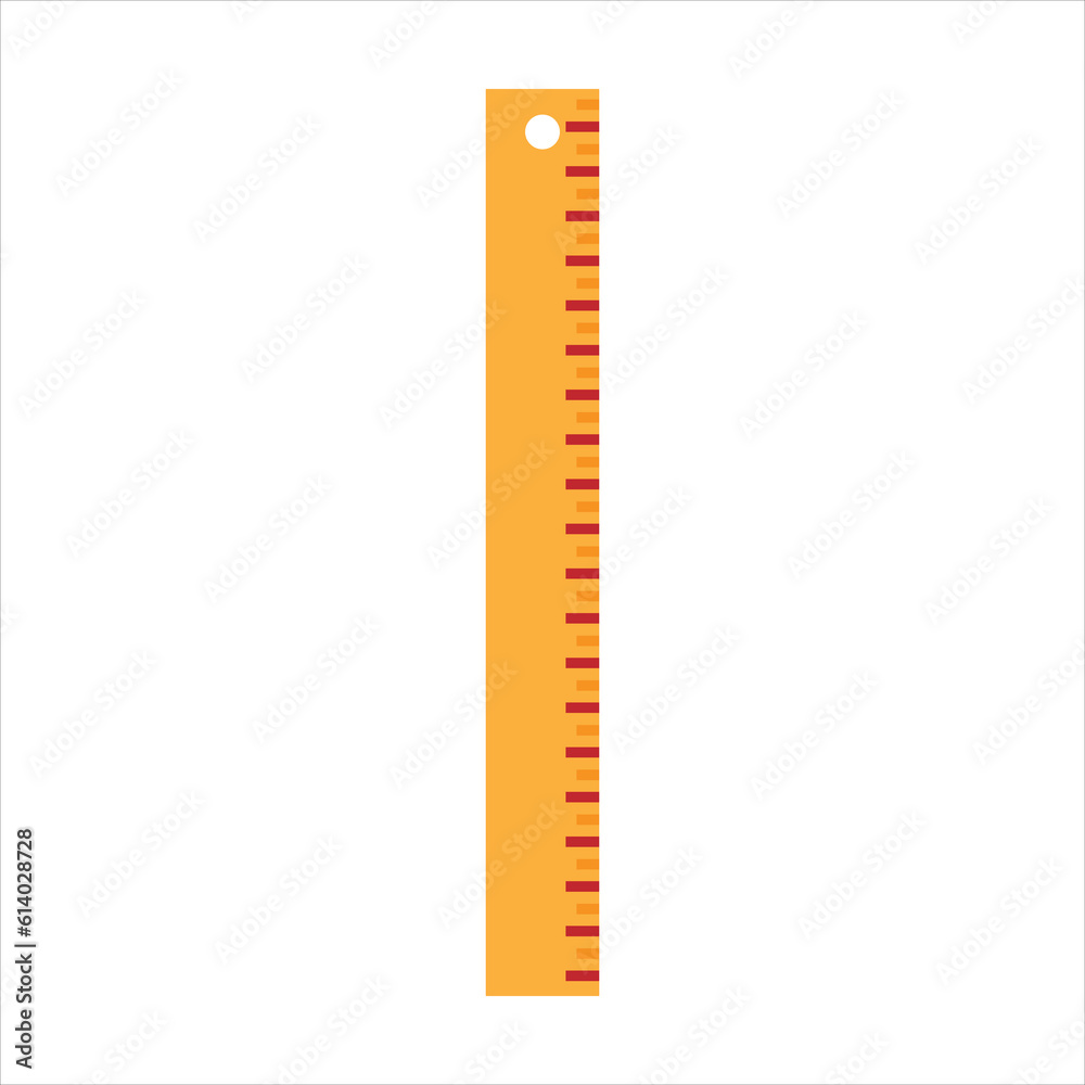 yellow ruler isolated on white