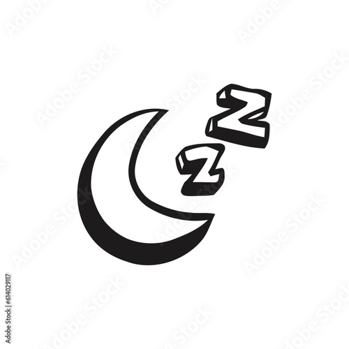 zzz sleeping moon concept illustration