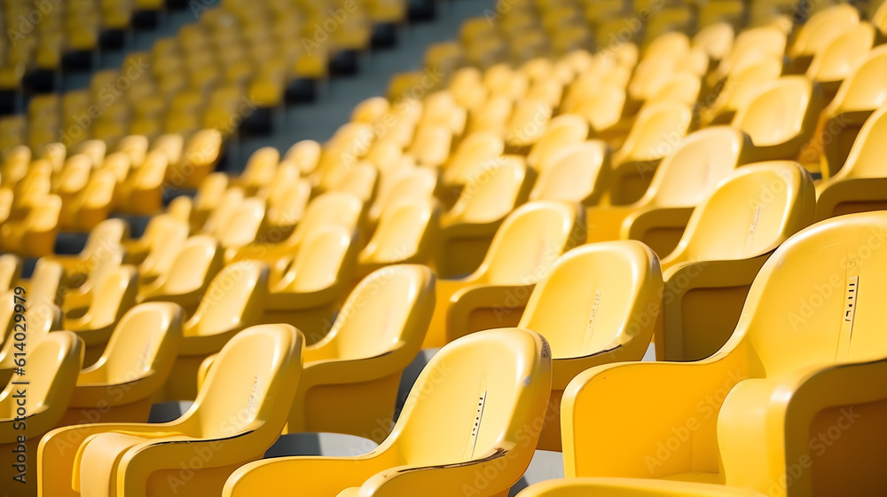 Fototapeta premium Generative AI Seats at the stadium. shallow depth of field.