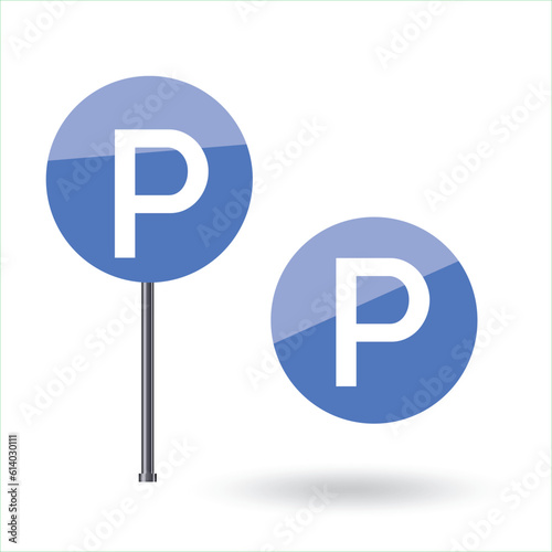 parking sign isolated on white